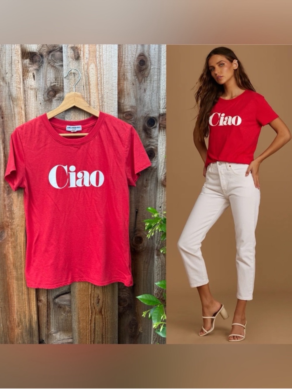 Lulus Ciao Red Crew Neck Short Sleeve Graphic Tee 🌿